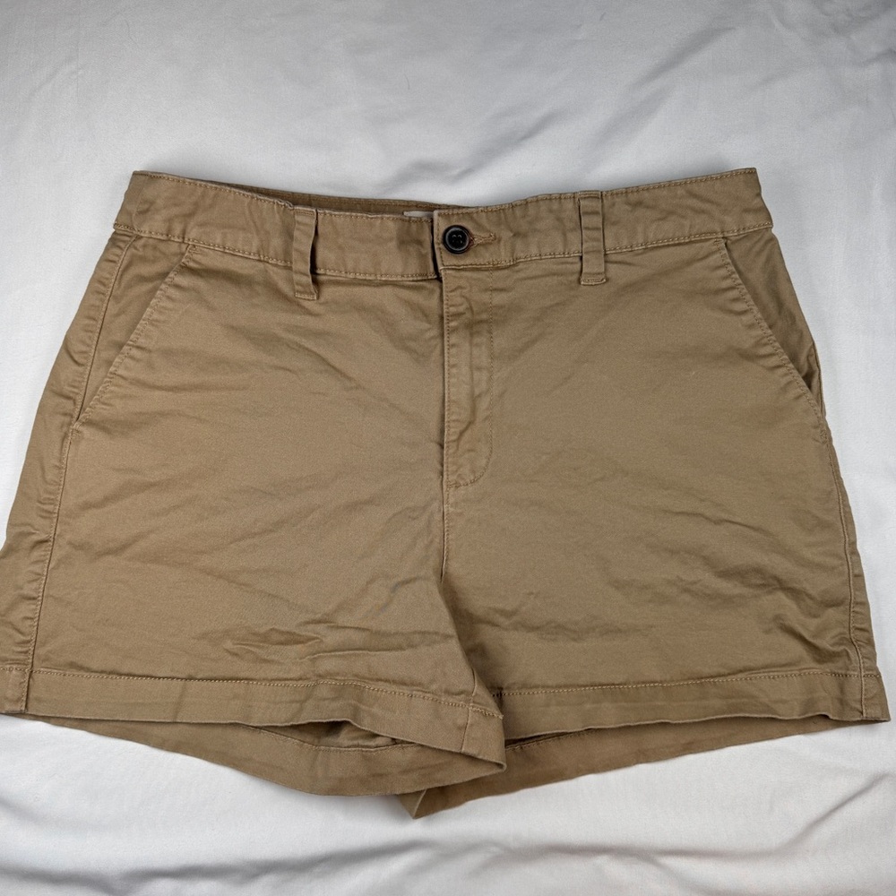 (12) A New Day Khaki /Tan Chino Shorts Mid-Rise Cotton Stretch